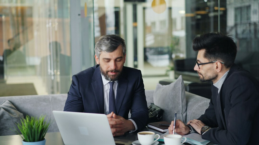 insurance agent meeting client